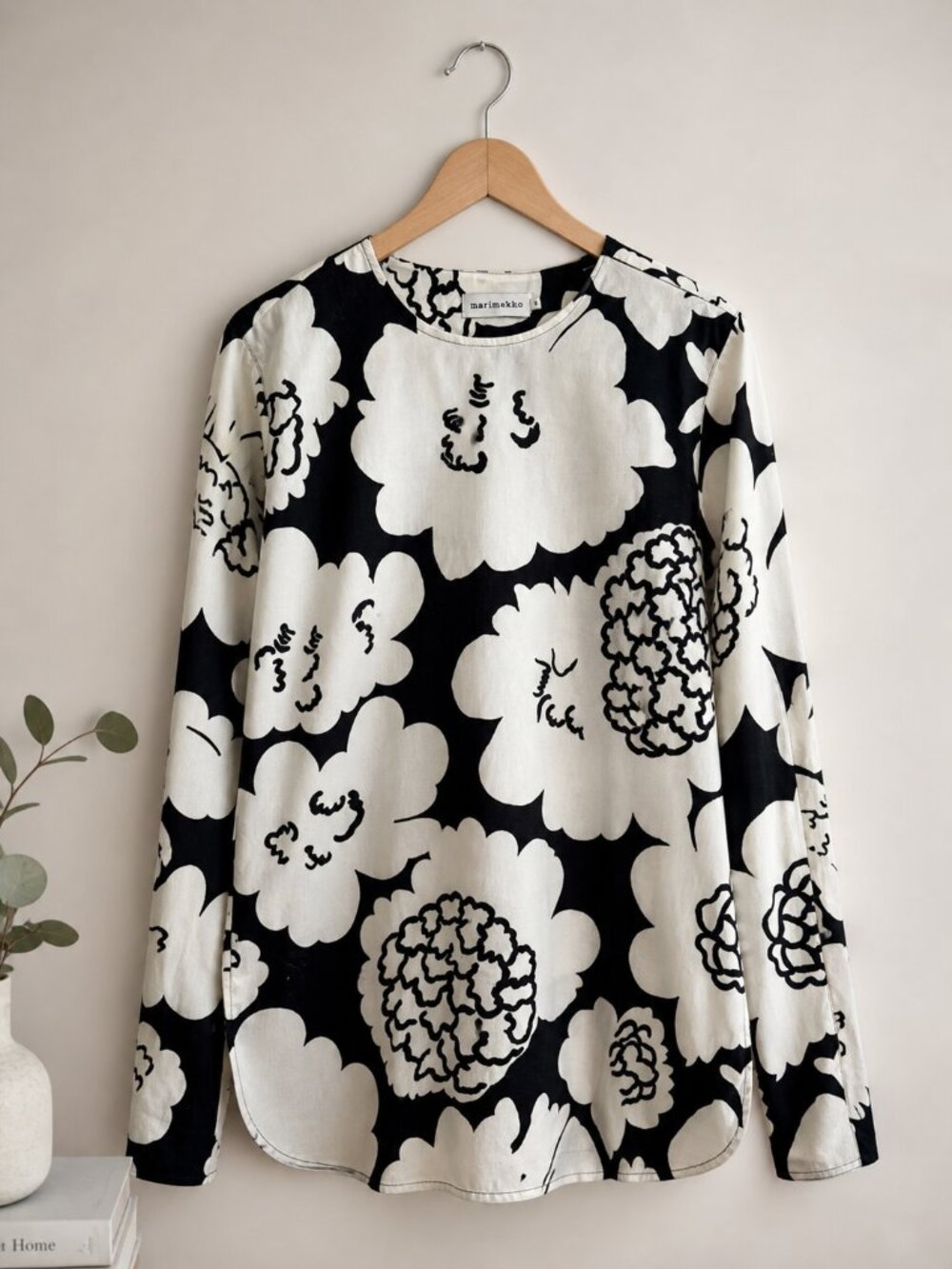 Marimekko Cotton Poplin Top Finnish Designer Lagenlook | Size 6 | Small | 36EU